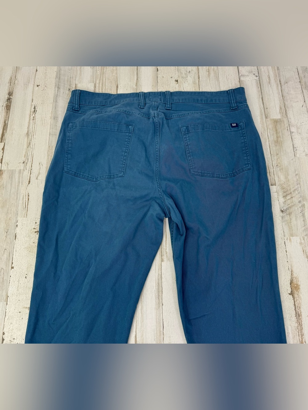 Gap Mens Straight Leg Pants Khaki Blue Size 38x29 Button Zip Close - Picture 10 of 11
